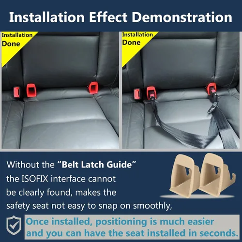 Miniatura 5 de ISOFIX - Guía de cierre de cinturón de interfaz, 2 piezas de hebilla de interfaz ISOFIX para asiento de automóvil, ranura guía fija, conector