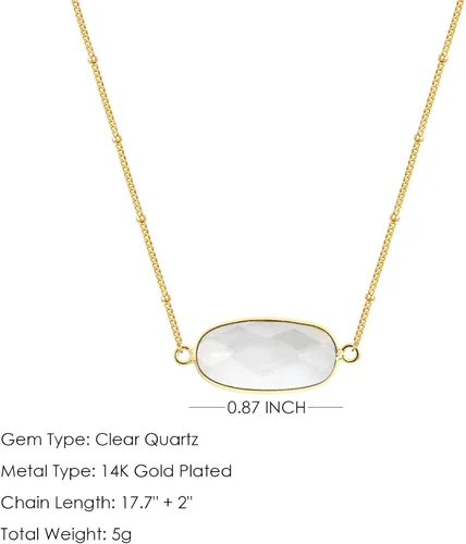 Miniatura 2 de Angelstones Collar con colgante de piedras preciosas naturales, chapado en oro de 14 quilates, collares de cristal curativo para mujer