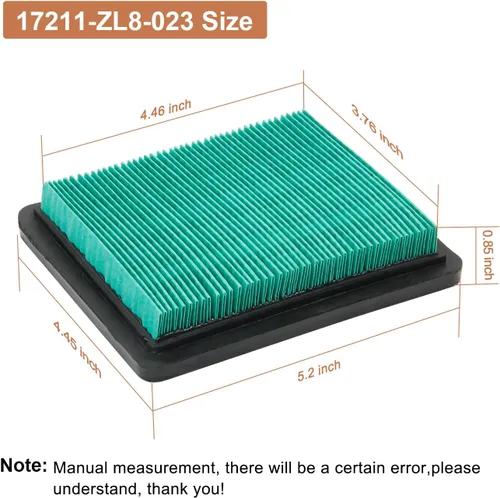 Miniatura 2 de 17211-ZL8-023 Filtro de aire compatible con Honda GCV160 GCV190 GC190 GC160 HRX217 HRX217VKA HRR216 HRR216VKA Husqvarna HU700F 7021P HU700H TB133 0