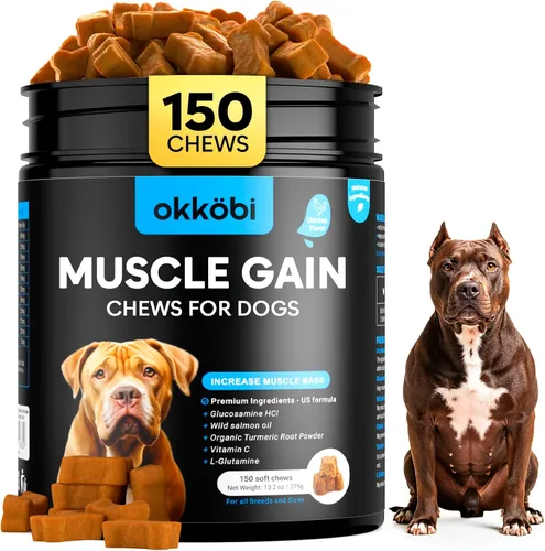 Miniatura 9 de Masticables 11 en 1 para Ganancia Muscular - Suplementos de Aumento de Peso para Perros con Alta Proteína y Aminoácidos - Constructor Muscular