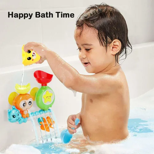 Miniatura 4 de G-WACK Juguetes de baño para niños pequeños de 1, 2 y 3 años, juguetes de agua para tina de bebé recién nacido, juguetes de agua interactivos