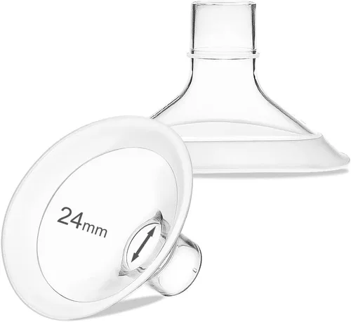 PumpMom-us Protectores de pecho de brida ovalada de 0.945 in compatibles con piezas de extractor de leche Medela, recambio de brida para bomba en
