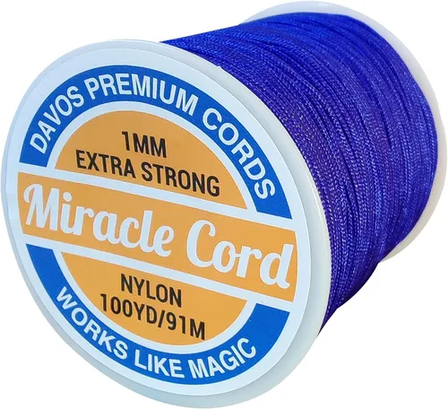 Miniatura 7 de Cordón de nailon de 0.039 pulgadas (0.039 in), multiuso, extra fuerte, hilo trenzado, joyería, collar, pulsera, hacer cuerdas, manualidades, Blanco