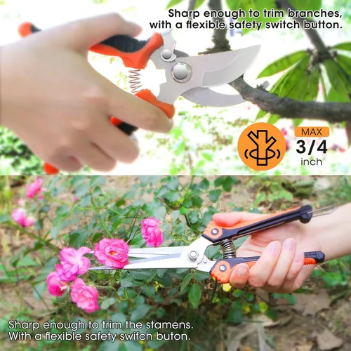 Miniatura 6 de Gartden Tools, 10 herramientas de jardín de acero inoxidable para jardinería con mango ergonómico antideslizante, herramientas de mano de jardín