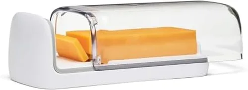 Paquete de rebanadora de queso y recipiente de almacenamiento 2 en 1 Chef'n + plato de mantequilla Chef'n Slice'n Store con tapa de rebanadora