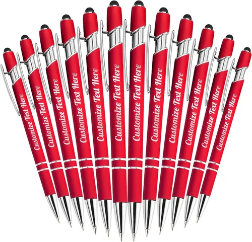 Miniatura 78 de Hasta 500 bolígrafos personalizados a granel con logotipo de mensaje de nombre comercial, bolígrafos grabados personalizados con lápiz óptico