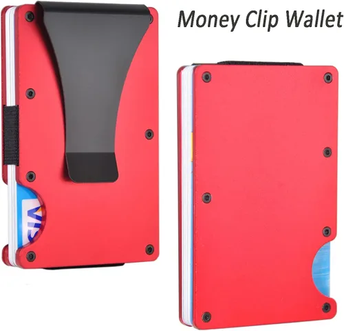Miniatura 2 de Kenpal Cartera de metal minimalista con clip para dinero organizador de aluminio para tarjetas de crédito para hombres y mujeres Minimalista