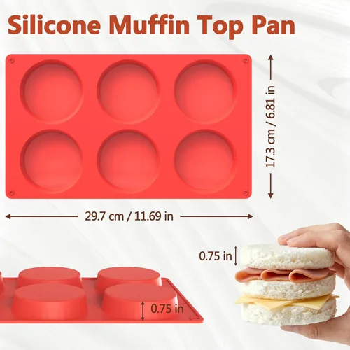 Miniatura 2 de Moldes de silicona Redfly para sándwiches de desayuno 2 piezas, moldes antiadherentes de 3 pulgadas para huevos fritos, moldes de silicona