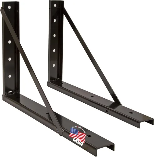 Miniatura 6 de Buyers Products 1701015 - Soportes de montaje de acero estructural negro soldado de servicio pesado para caja de herramientas debajo del camión