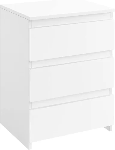 Miniatura 10 de Yaheetech - Mesita de noche con cajones, mesa auxiliar de cabecera con 3 cajones y base resistente, mesa de acento de madera con espacio de Negro