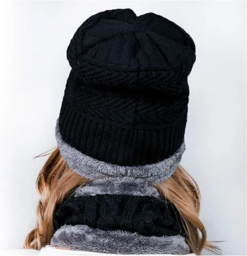 Miniatura 6 de Winter Knit Hat Scarf Neck Warmer Gloves Set for Women Knitting Hats Caps