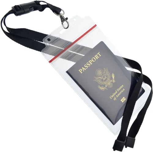Miniatura 4 de Soportes para pasaporte – Paquete de 2 – Fundas resellables resistentes al agua y al desgarro y cordón de alta calidad – Inserto de 4 x 6 pulgadas