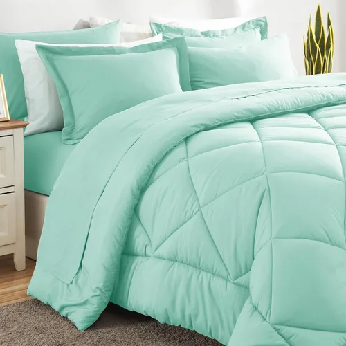 Miniatura 235 de CozyLux Juego de edredón tamaño King, color naranja quemado, toda la ropa de cama en una sola bolsa, 7 piezas: edredón, fundas de almohada
