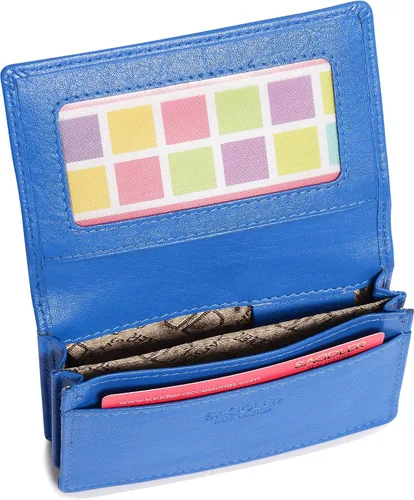 Miniatura 3 de SADDLER Lujoso tarjetero delgado de cuero para mujer, tarjetero de negocios, tarjetero para tarjetas de presentación, cartera para tarjetas