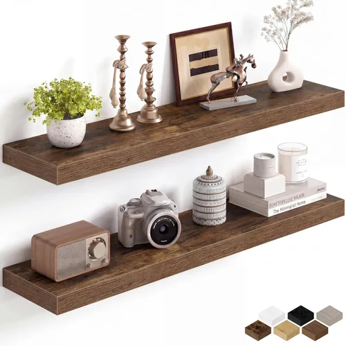Miniatura 33 de Fun Memories Estantes flotantes de 16 pulgadas para pared, estantes de 8 pulgadas de profundidad para baño, dormitorio, cocina, montaje en pared