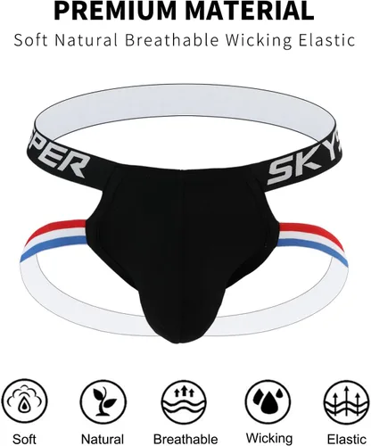 Miniatura 103 de SKYSPER Jock Strap Athletic Supporter para hombres Sexy Jockstrap Ropa interior masculina