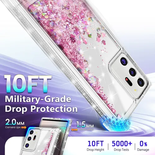 Miniatura 140 de NGB - Funda de teléfono diseñada para Samsung Galaxy S9+ Plus, morado/azul, con purpurina líquida para mujeres y niñas, con protector de pantalla
