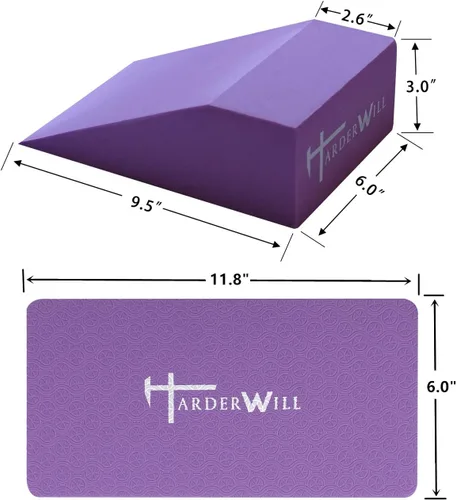 Miniatura 8 de Yoga Foam Wedge Blocks (Pair), Calf Raise Block, Calf Stretcher, Yoga Wrist Support, Balance, Pushup, Fitness, Pilates, Heel Stretcher, Squat Wedge