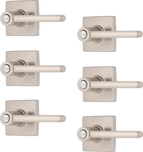 Miniatura 13 de BRINKS – Paquete de 6 manijas de puerta de paso interior, estilo contemporáneo, bronce toscano, acabado en bronce aceitado sin llave, manija