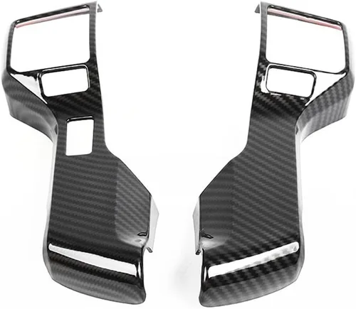 Tocatus Cubierta del volante para Toyota 4Runner SUV Tacoma Tundra 2014-2022, fibra de carbono ABS, 2 unidades (5 agujeros)
