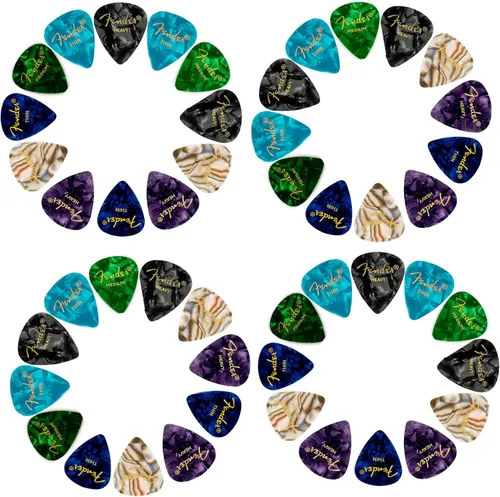 Fender Premium 48 Pack Muestreador de púas - Incluye calibres delgados, medianos y pesados (Exclusivo de Austin Bazaar)