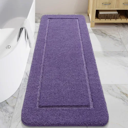 Miniatura 27 de LOCHAS Alfombras de baño, alfombra larga de baño de 24" x 60", alfombra antideslizante lavable para baño, alfombra suave y gruesa absorbente