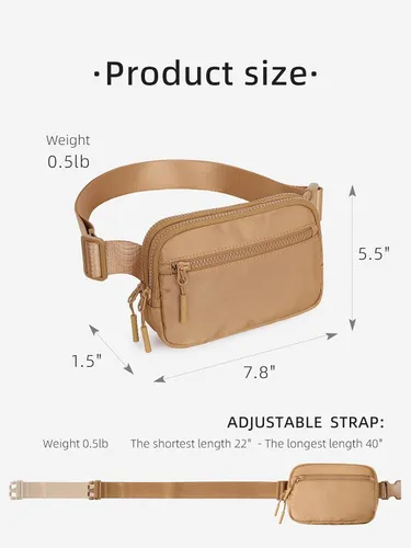 Miniatura 118 de WESTBRONCO Riñoneras para mujeres y hombres, bolsa para cinturón con bolsillos con cremallera, riñoneras modernas, bolsas cruzadas ligeras de 1