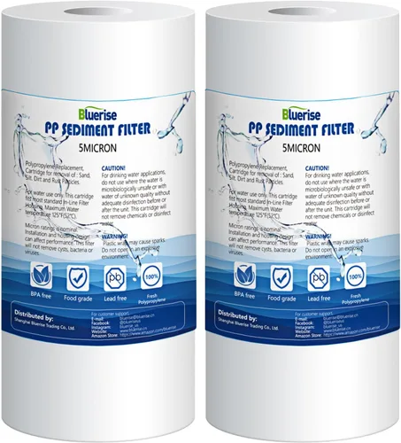 Miniatura 9 de BLUERISE Cartucho de repuesto de filtro de agua para toda la casa de 5 micrones, 10 x 4.5 pulgadas, para sedimentos, sistema de filtración RO