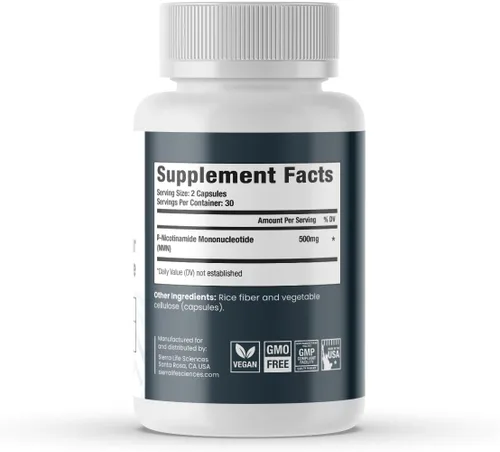 Miniatura 10 de Rendimiento celular NMN – 500 mg de mononucleótido de nicotinamida para apoyo de NAD+, energía celular y recuperación – Suplemento de longevidad