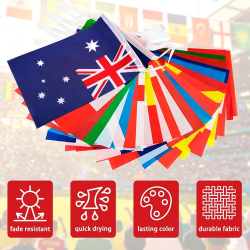 Miniatura 5 de Bandera de la Copa del Mundo 2026, banderín internacional de 48 países, torneo de fútbol nacional para bar deportivo, club, jardín en casa