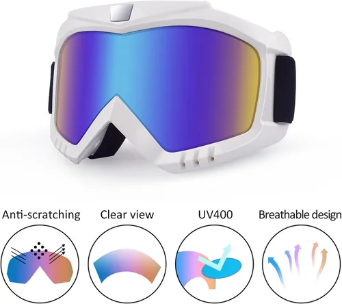 Miniatura 3 de Gafas de Motocross – Gafas MX para ATV, Motocicleta, Snowboard, Dirtbike y Deportes de Motor – Antiniebla, UV400, Antiarañazos, A Prueba de Polvo
