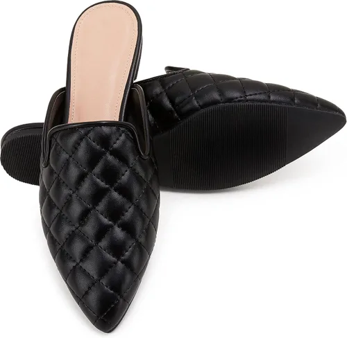 Miniatura 3 de Sandalias planas trenzadas con punta puntiaguda para mujer, sin espalda, tacón bajo, con corte casual