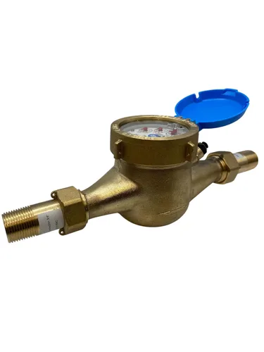 Miniatura 15 de DAE Medidor de agua caliente sin plomo MJ-75R NTEP, acoplamientos NPT de 3/4", salida de pulso, galón