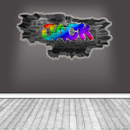 Miniatura 5 de Calcomanía de pared de graffiti con borde de hormigón profundo, calcomanía de vinilo personalizada (MYS107-S)