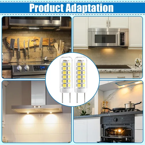 Miniatura 4 de Paquete de 2 bombillas LED G8 para microondas GE, 3 W, 120 V, 330 lúmenes, luz diurna 6000 K, reemplazo halógeno regulable de 25 W, compatible