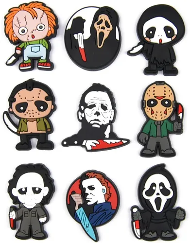 Miniatura 8 de XQNB Dijes de PVC para zapatos, película de terror, accesorios para decoración de zapatos de Halloween, accesorios para niños, niñas, niños