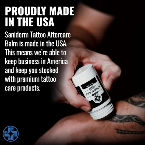 Miniatura 7 de Saniderm Original Tattoo Aftercare Balm – Grande (2.2 oz) – Sin petróleo – Hidratante natural para tatuajes sin fragancia, hecho con manteca
