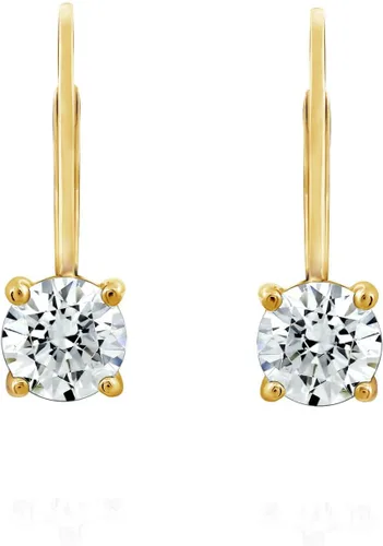 Miniatura 2 de Tienda Collection Platinum-Plated Sterling Silver Infinite Elements Zirconia Leverback Earrings