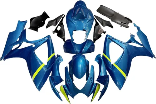 Miniatura 400 de Kit de carenado de inyección azul, negro y blanco para Suzuki GSXR600 GSX750 2006 2007 GSXR 600 GSX-R750 06 07 ABS Carenado de plástico completo