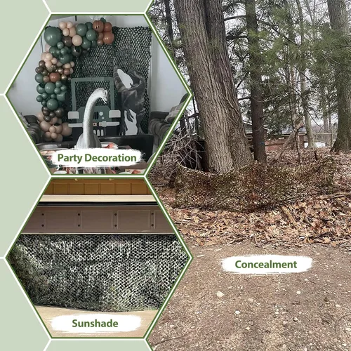Miniatura 7 de Camo Netting Camouflage Netting with Mesh Backing Military Camo Nets Sunshade Fence Tarp Net Lightweight Great for Duck Hunting Blind Shooting