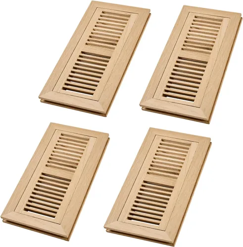 Miniatura 17 de Registro de piso de madera de roble blanco, montaje empotrado con marco, 4 x 10 pulgadas, sin terminar Blanco (White Oak)