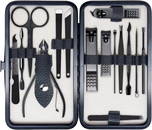 FIXBODY Cortaúñas para hombres, kit de aseo de uñas, kit de manicura de regalo para hombres, juego de cortaúñas para mujeres, cortaúñas y cortaúñas