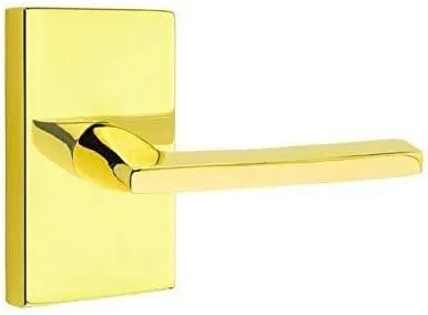 Miniatura 3 de Emtek Juego de privacidad, roseta rectangular moderna, palanca Helios, negro plano, LH