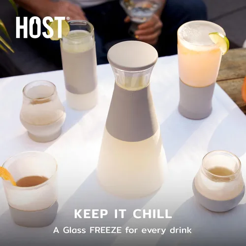Miniatura 5 de HOST Recipientes de vidrio FREEZE para refrigerador, botellas de jugo de vidrio con tapas, jarra de agua de vidrio con gel refrigerante, 27 onzas