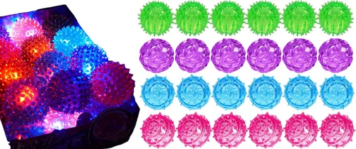 Miniatura 3 de JA-RU Pelotas puntiagudas iluminadas para niños (paquete de 24) – Pelotas hinchables iluminadas, juguetes antiestrés con puntas para aliviar