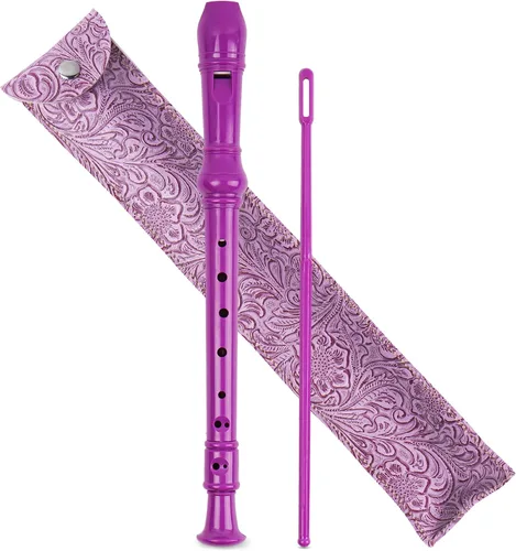 Miniatura 32 de Flauta para principiantes, niños y adultos, 8 agujeros, soprano, flauta de música con varilla de limpieza y funda de cuero para estudiantes