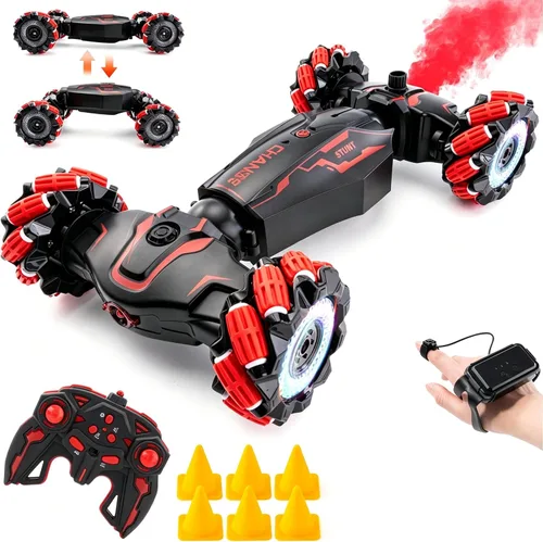 Miniatura 12 de 4WD Coche de Control Remoto con Sensor de Gesto, Giro de 360° de Doble Cara, con Luces y Música, Coche RC de Acrobacias con Giros para Niños de 6 a