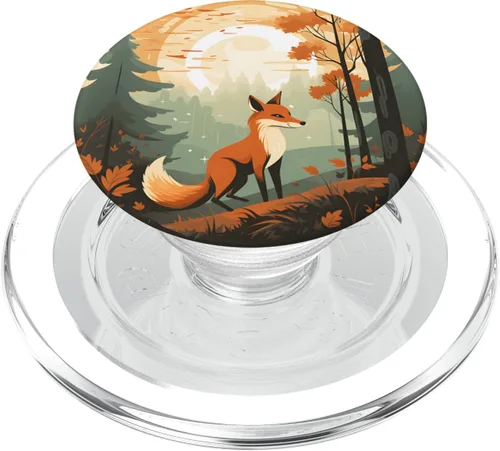 Miniatura 8 de PopGrip intercambiable retro de zorro en un bosque de otoño