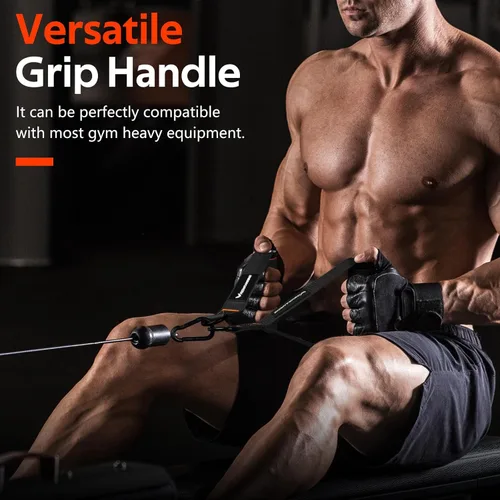 Miniatura 6 de RENRANRING Asas de Ejercicio para Gimnasio, Accesorios de Reemplazo para Poleas de Máquina de Cable, Banda de Resistencia y Entrenador de Fuerza