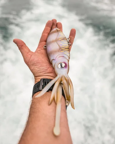 Miniatura 4 de Nomad Design Señuelo de pesca vibratorio patentado original de Squidtrex – Señuelo de plástico suave TPE con aroma añadido para agua salada con Cali